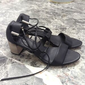 Calvin Klein Black Strap Sandal Heels